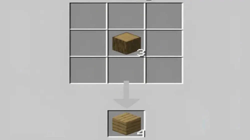 1. Cách làm kiếm gỗ trong Minecraft