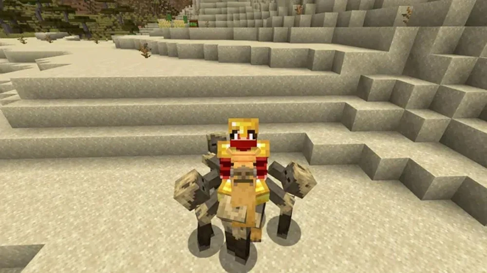 Lợi thế chiều cao giúp né tránh quái vật khi cưỡi Lạc đà trong Minecraft