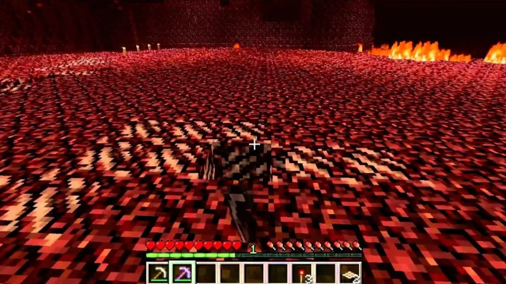 Khai thác Nether Quartz trong Nether để farm EXP nhanh nhất hiệu quả nhất