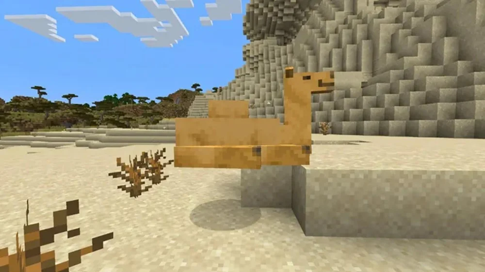 Hành vi ngồi và khả năng cố định vị trí của Lạc đà trong Minecraft