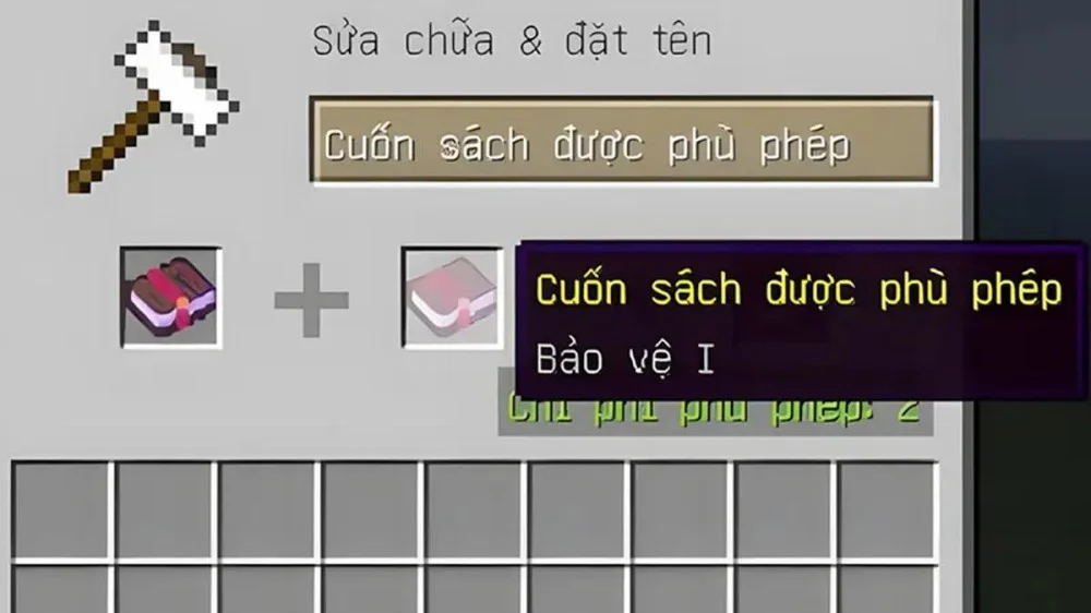 Cách Ép Sách Phù Phép Vào Trang Bị Bằng Đe Trong Game Minecraft