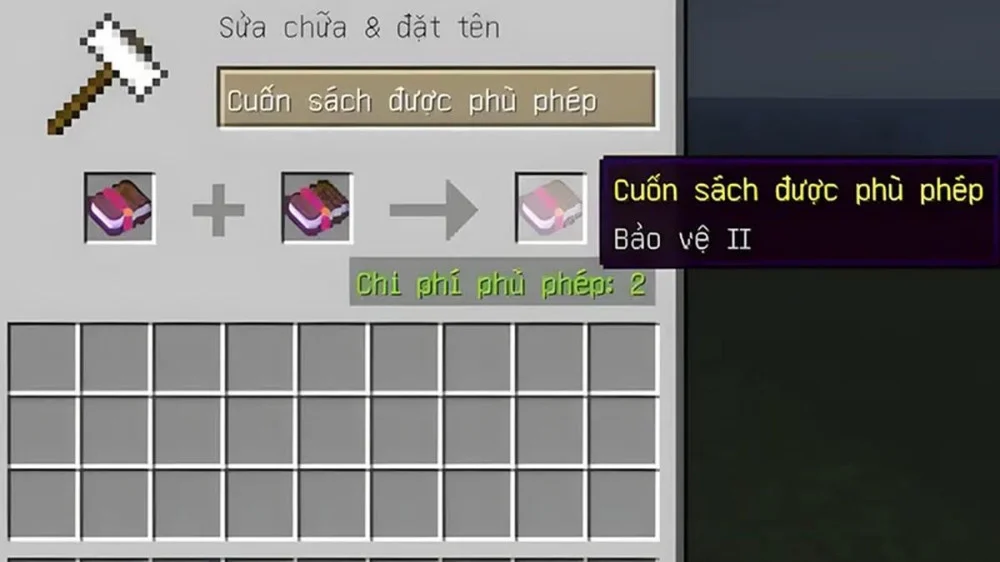 Cách Nâng Cấp Sách Phù Phép Bằng Đe Trong Game Minecraft