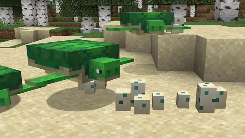 Nguy cơ bị phá hoại và cách bảo vệ, thời gian nở của Trứng Rùa trong Minecraft 