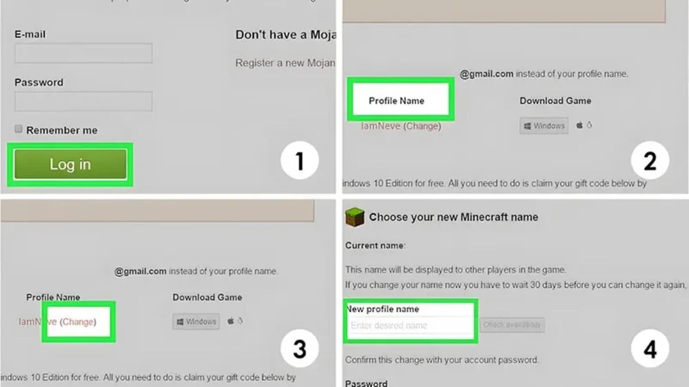 Cách Đổi Tên Nhân Vật Minecraft Bedrock Edition 