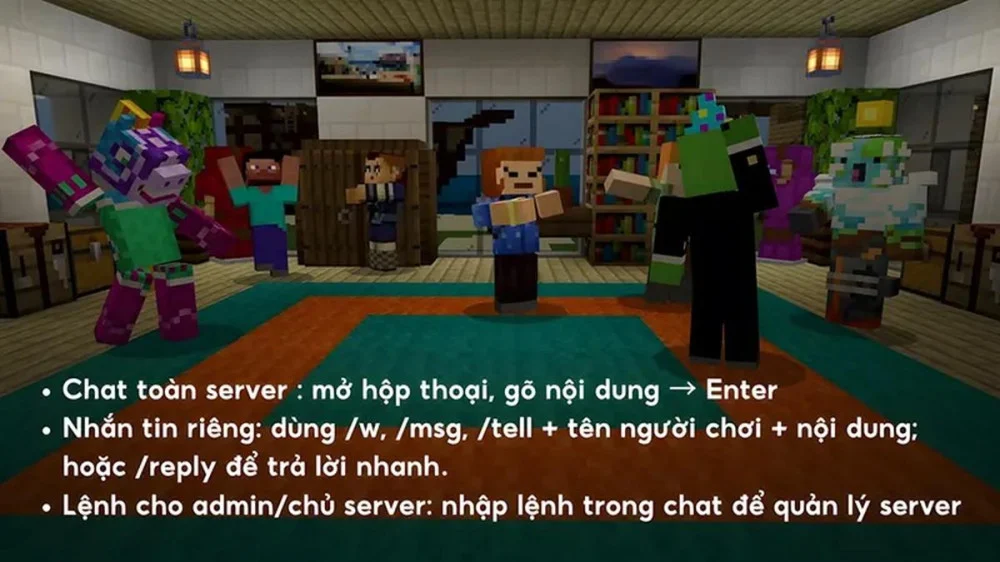 Các Lệnh Giao Tiếp Và Quản Trị Cơ Bản Trong Minecraft