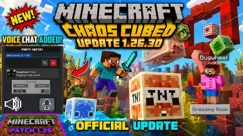 Bedrock 26.30 sửa lỗi văng game đồng bộ đa nền tảng cải thiện tương thích thế giới cũ 