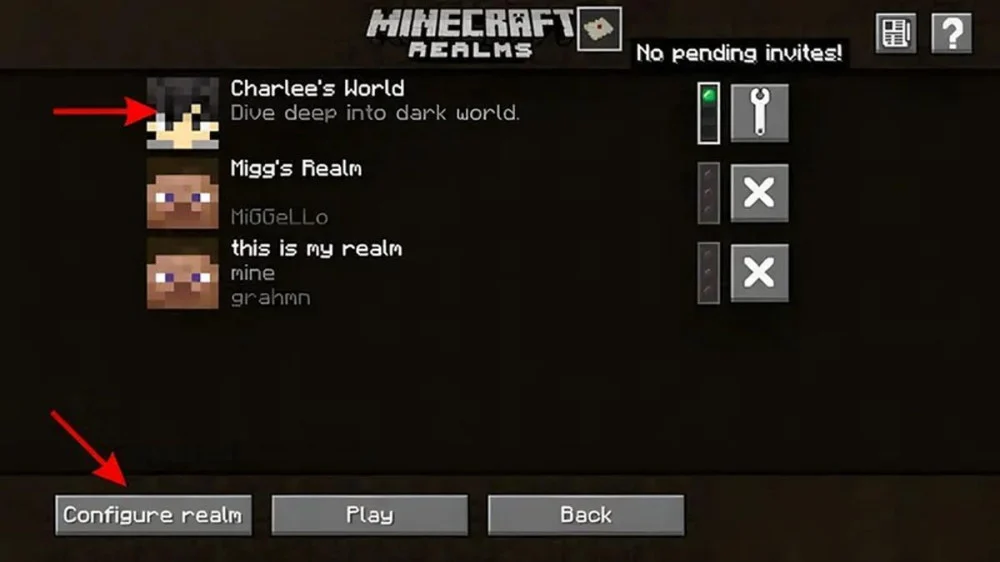 Cách Tạo Và Mời Bạn Vào Minecraft Realms