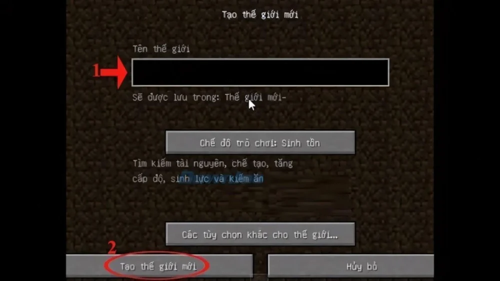 Cách Bắt Đầu Thế Giới Sinh Tồn Trong Minecraft 
