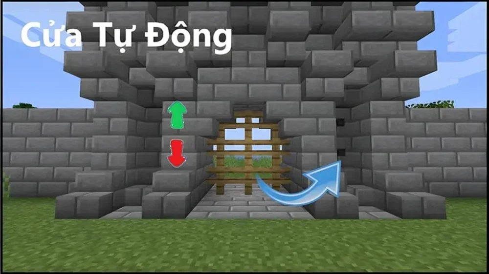 Cách Xây Dựng Cửa Tự Động Bằng Piston Trong Minecraft 