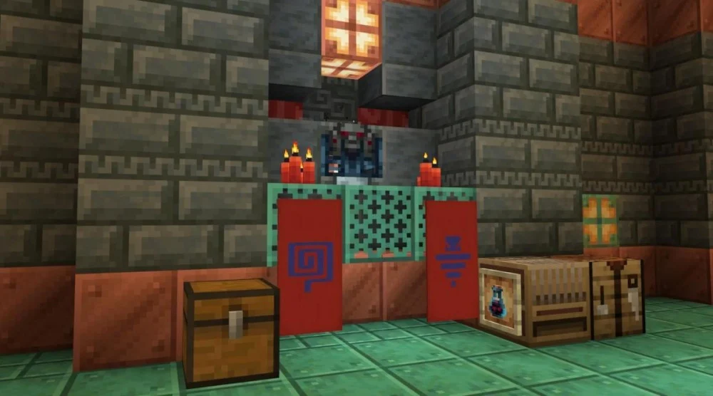 Tải Minecraft 1.21.0 Trial Chambers Khối Crafter Vũ Khí Mace Mới