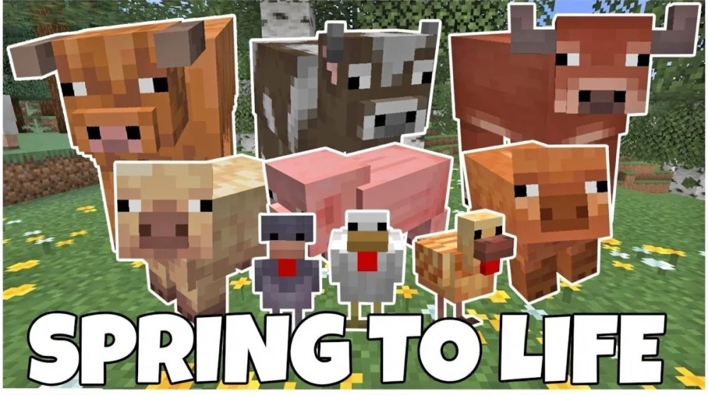 Tải Minecraft 1.21.5 Thực Vật Mới Biến Thể Sinh Vật Đồ Họa Voxel Art
