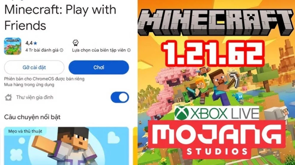 Tải Minecraft APK 1.21.62 Game Di Động 2026 mượt mà
