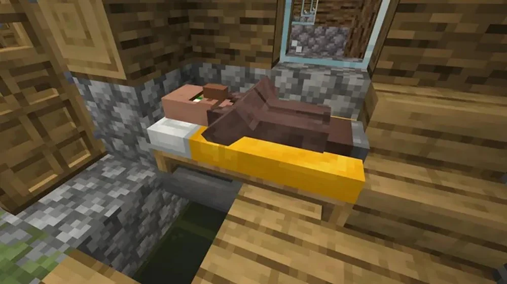 Di Chuyển Dân Làng Bằng Giường Trong Minecraft 
