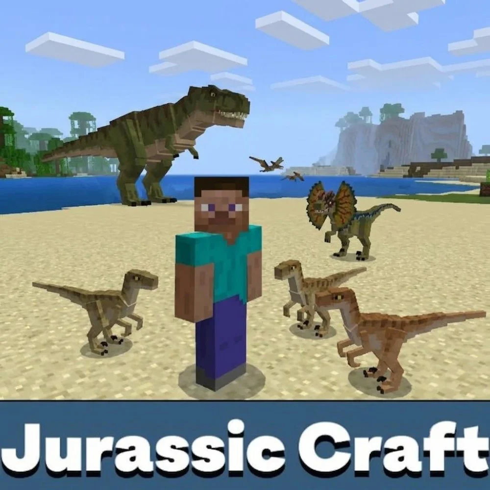 Jurassic craft mod cho minecraft pe | Raptors, T-Rex, Indoraptor