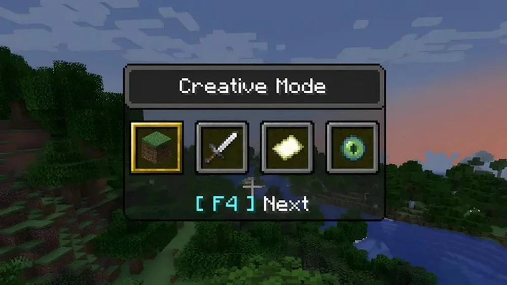 Chuyển sang gamemode creative để bay tự do và xây dựng không giới hạn