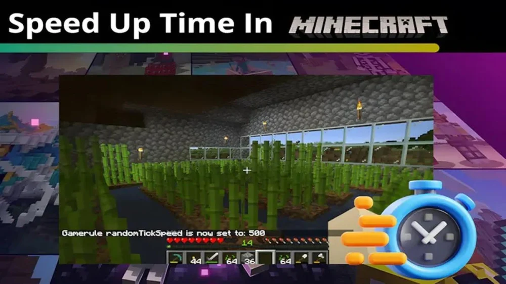 Dùng lệnh tick và speed để tua nhanh thời gian trong Minecraft 