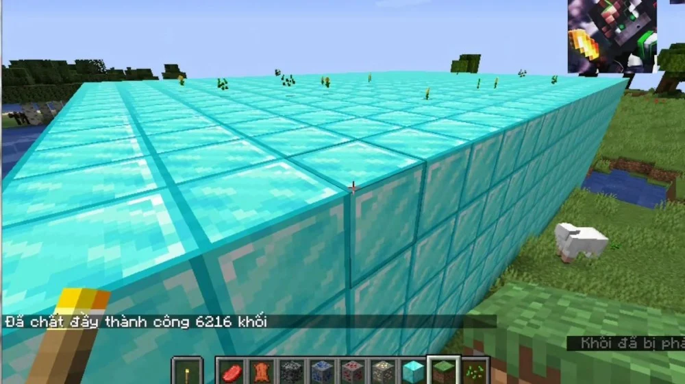 Dùng lệnh fill hoặc setblock để xóa sạch vùng đất trong Minecraft tức thì 