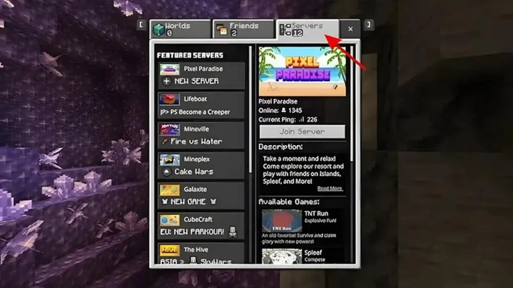 Cách Tham Gia Máy Chủ Minecraft PE 