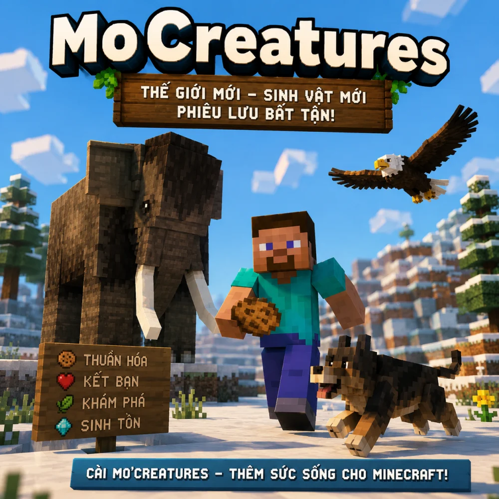 Mo Creatures Mod Cho Minecraft Pe | Voi, Voi Ma Mút - Ma Sói Và Sinh Vật Đêm