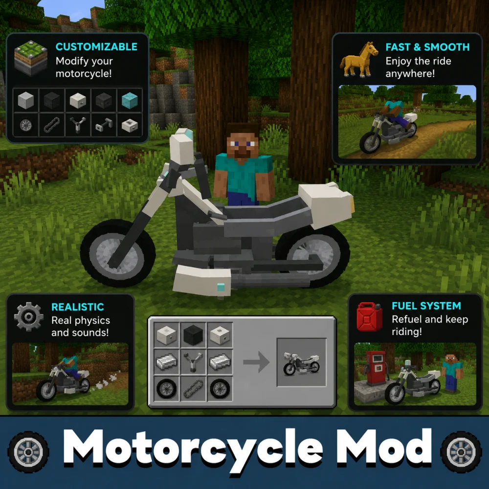 Motorcycle Mod Cho Minecraft PE | Triumph Bonneville Bobber, Bike Craft - Mythical Mechs