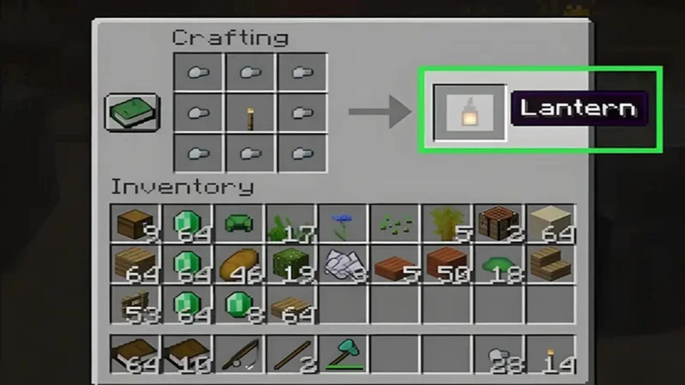 Nhấp vào ô kết quả để lấy đèn lồng rồi đặt lên trần hoặc tường