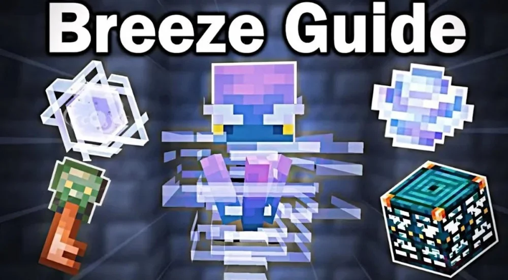 Tải Minecraft 1.21.1 Quái Vật Breeze Vũ Khí Mace Hardcore Mode Mới