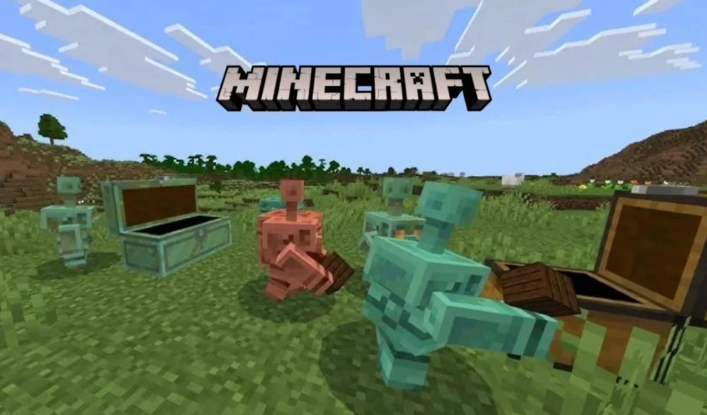 Tải Minecraft PE 1.21.120 Trial Chambers Khối Đồng Copper Golem Vũ Khí Mace