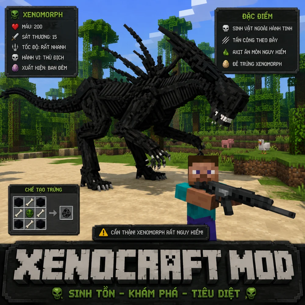 Tải Xenocraft Mod Cho Minecraft PE | Xenomorph, Predator,  Alien Queen