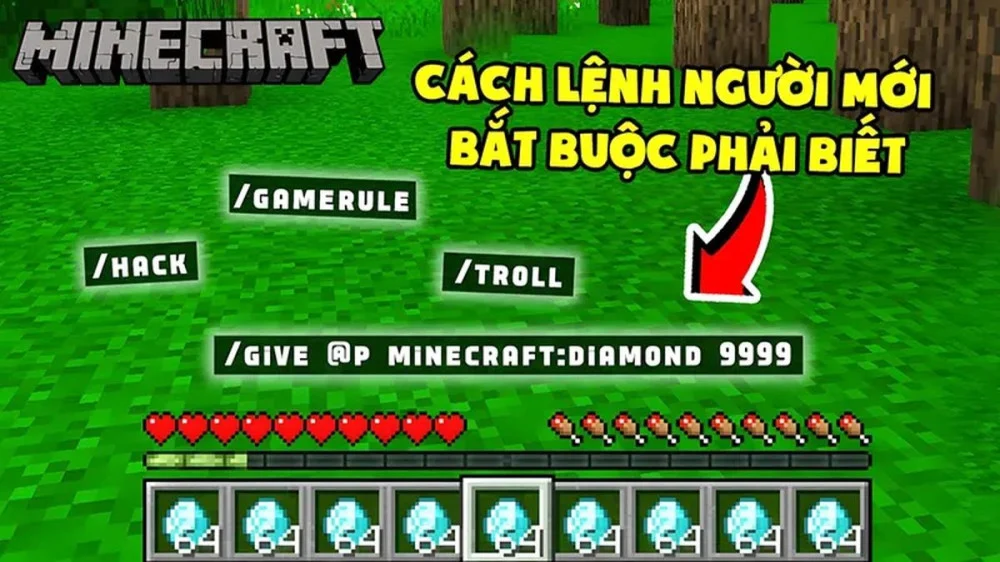 Nắm lệnh Minecraft PE để kiểm soát gamemode thời gian và triệu hồi mob 