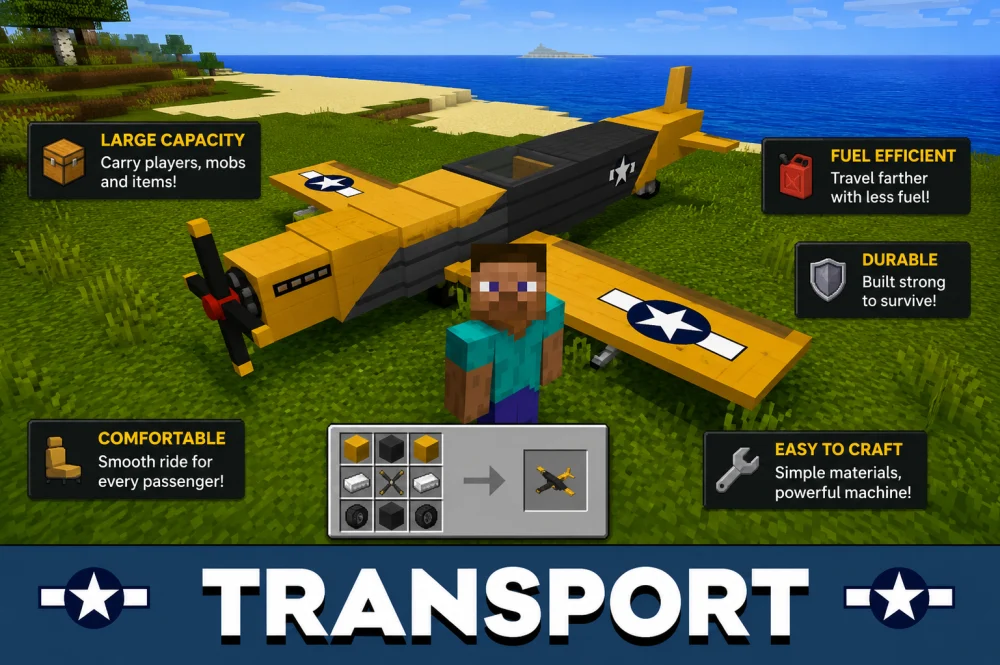 Tổng quan về Airplane Mod cho Minecraft PE