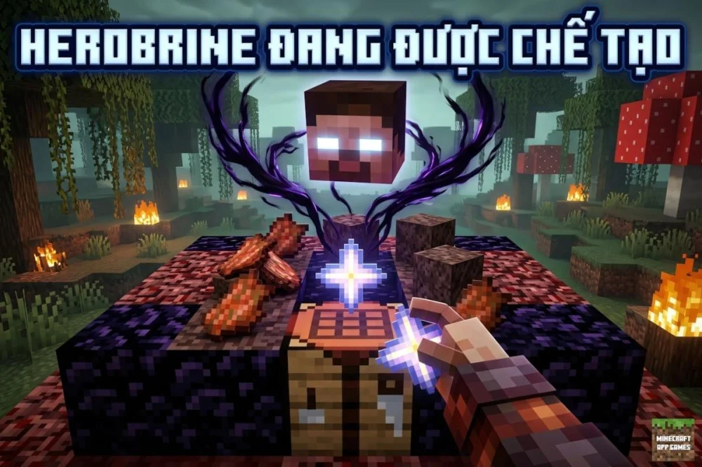 Mod Herobrine Minecraft PE Triệu Hồi Thực Thể Bí Ẩn Bằng Nghi Thức 