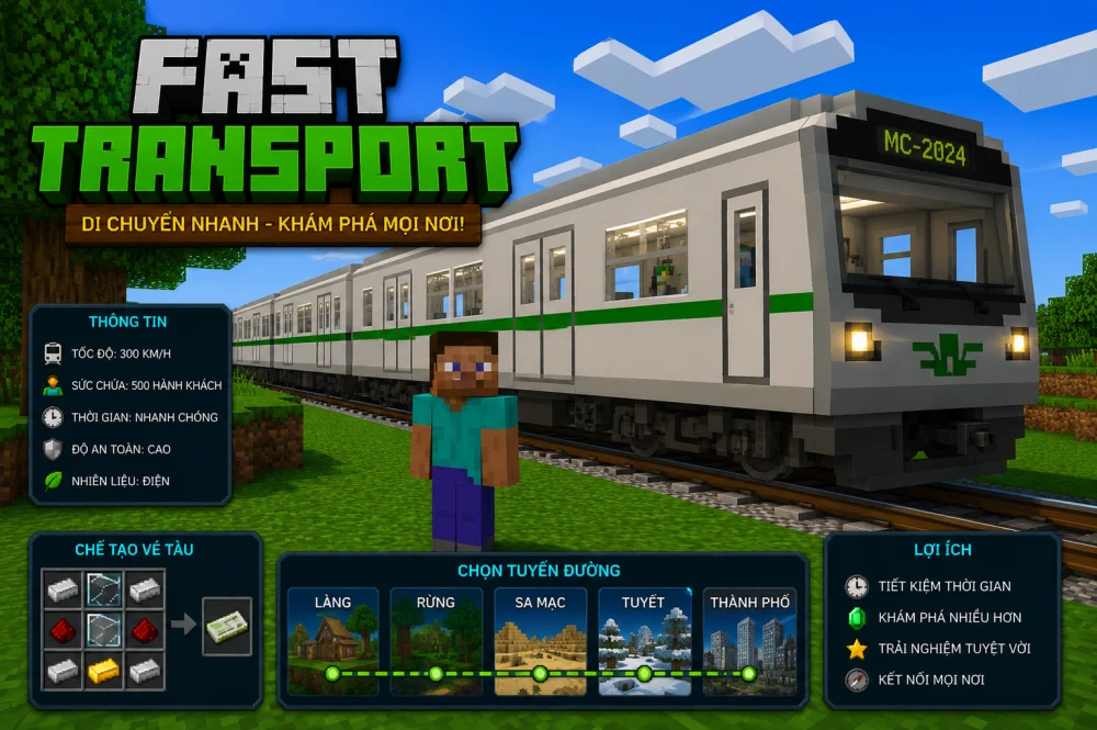 Tổng quan về mod train mod cho minecraft pe