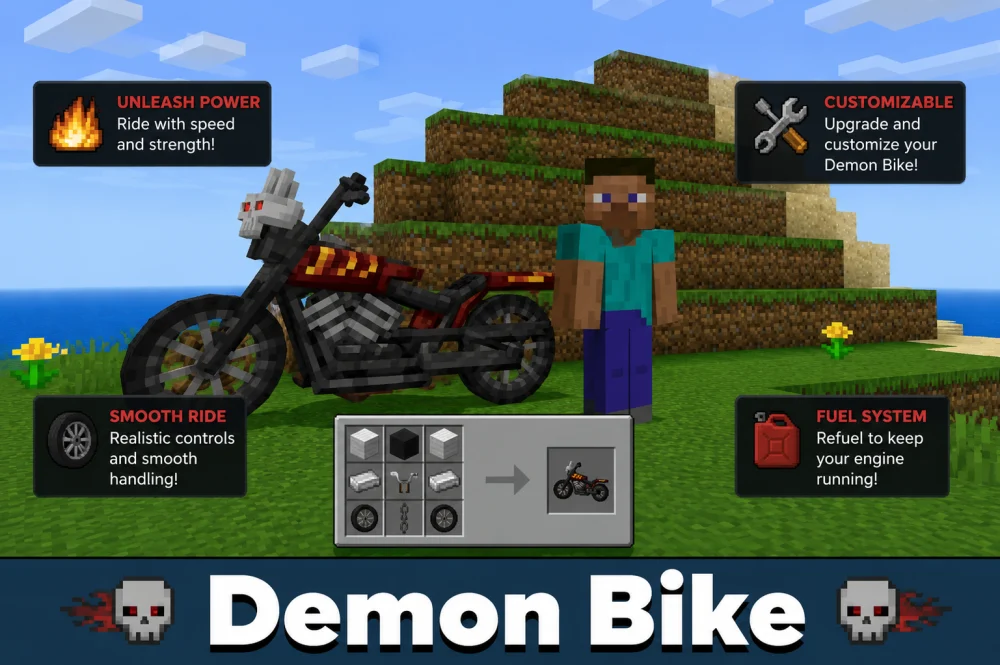 Tổng quan về motorcycle mod cho minecraft pe